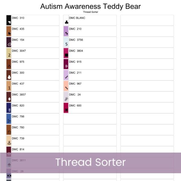 Teddy Bear Holding Rainbow Infinity Sign Cross Stitch Pattern | Autism Awareness