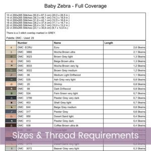 Baby Zebra Cross Stitch Pattern