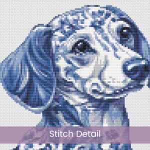 Delft Dachshund Cross Stitch Pattern