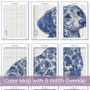 Delft Dachshund Cross Stitch Pattern