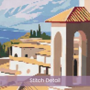 Granada Spain Retro Travel Poster Cross Stitch Pattern