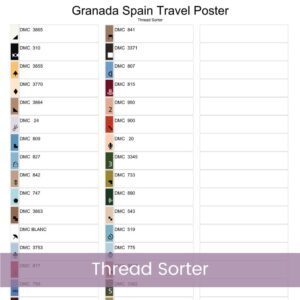 Granada Spain Retro Travel Poster Cross Stitch Pattern