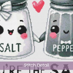 Salt & Pepper Cross Stitch Pattern, Valentine’s Day Design, Valentine’s Cross Stitch, Cute Romantic Stitch, Cute Kitchen Art, Valentine Gift