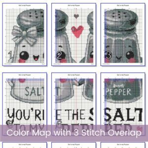 Salt & Pepper Cross Stitch Pattern, Valentine’s Day Design, Valentine’s Cross Stitch, Cute Romantic Stitch, Cute Kitchen Art, Valentine Gift