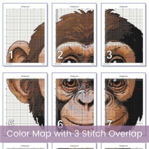 Chimpanzee Cross stitch, Monkey Wildlife Embroidery Pattern, Jungle Decor, Handmade Nursery Art, Beginner-Friendly Digital Monkey Pattern