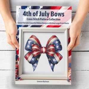 4th of July Coquette Bows Cross Stitch Pattern PDF, 4th of July Patriotic Bows Bundle, USA Embroidery Design, Instant Download, 7 Patterns