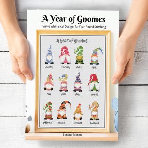 A Year of Gnomes Cross Stitch Pattern, Seasonal Gnome Sampler, Instant PDF Download, Floss Conversions