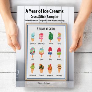 A Year of Ice Cream Cross Stitch Pattern, Seasonal Treats Sampler, Instant Download, Floss Conversions