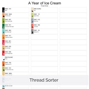 A Year of Ice Cream Cross Stitch Pattern, Seasonal Treats Sampler, Instant Download, Floss Conversions