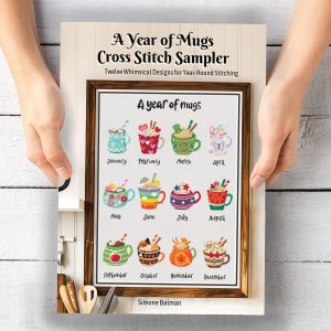 A Year of Mugs Cross Stitch Pattern, Seasonal Mug Sampler, Instant PDF Download, Floss Conversions