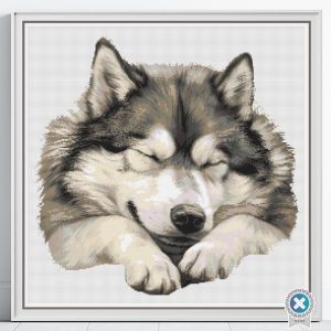 Alaskan Malamute Cross Stitch Pattern, Dog Embroidery, Digital Download, PatternKeeper, Floss Conversions