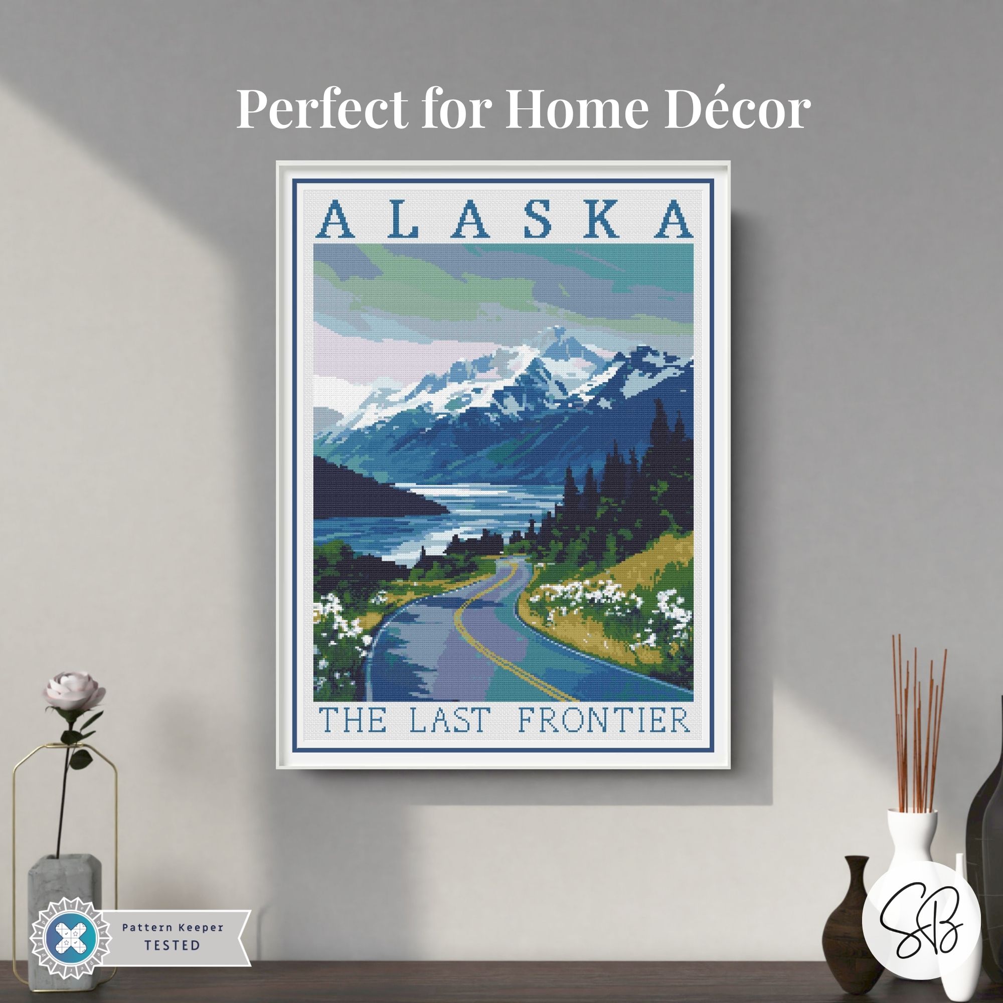 Alaska Travel Poster Cross Stitch Pattern (Digital PDF) - Image 5