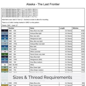 Alaska Travel Poster Cross Stitch Pattern, Retro Vintage Inspired Decor, Places PDF, Floss Conversions