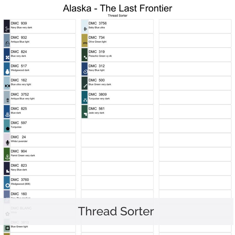 Alaska Travel Poster Cross Stitch Pattern, Retro Vintage Inspired Decor, Places PDF, Floss Conversions
