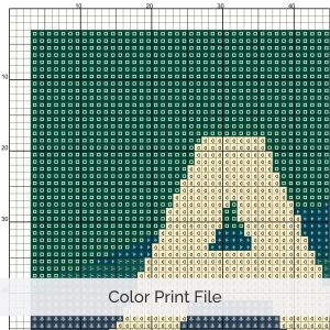 Alaska Travel Poster Cross Stitch Pattern, Retro Vintage Decor, Beginner, Instant Download, Floss Conversions