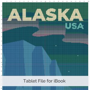 Alaska Travel Poster Cross Stitch Pattern, Retro Vintage Decor, Beginner, Instant Download, Floss Conversions