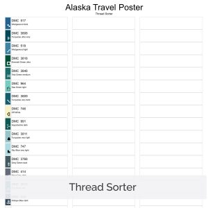 Alaska Travel Poster Cross Stitch Pattern, Retro Vintage Decor, Beginner, Instant Download, Floss Conversions