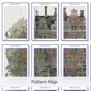 Amsterdam Canal House Cross Stitch Pattern, Dutch Architecture Art, Beginner Holland Watercolor Embroidery