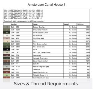 Amsterdam Canal House Cross Stitch Pattern, Dutch Architecture Art, Beginner Holland Watercolor Embroidery
