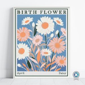 April Birth Month Flower Cross Stitch Pattern (Digital PDF)