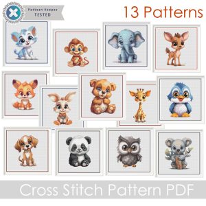 Baby Animals Cross Stitch Pattern Bundle