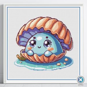 Baby Clam Cross Stitch Pattern (Digital PDF)