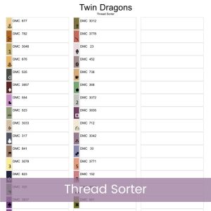 Baby Dragons Cross Stitch Pattern, Kids Fantasy Nursery Decor, Baby Shower, Floss Conversion Chart