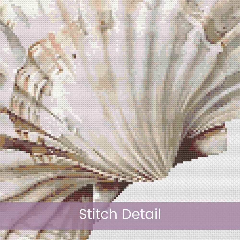 Boho Seashell Counted Cross Stitch Pattern, Neutral Ocean Embroidery, Coastal Sealife, Floss Conversions