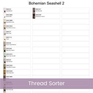 Boho Seashell Counted Cross Stitch Pattern, Neutral Ocean Embroidery, Coastal Sealife, Floss Conversions