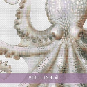 Boho Octopus Counted Cross Stitch Pattern, Neutral Ocean Embroidery, Coastal Sea Life, Floss Conversions