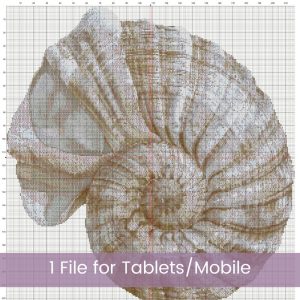 Boho Seashell Counted Cross Stitch Pattern, Neutral Ocean Embroidery, Coastal Sealife, Floss Conversions