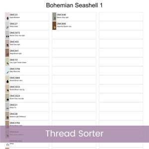 Boho Seashell Counted Cross Stitch Pattern, Neutral Ocean Embroidery, Coastal Sealife, Floss Conversions