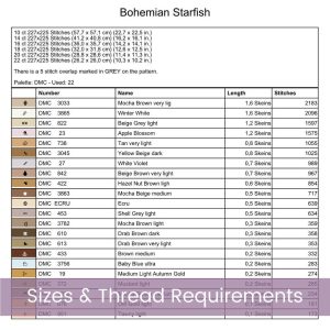 Boho Starfish Cross Stitch Pattern