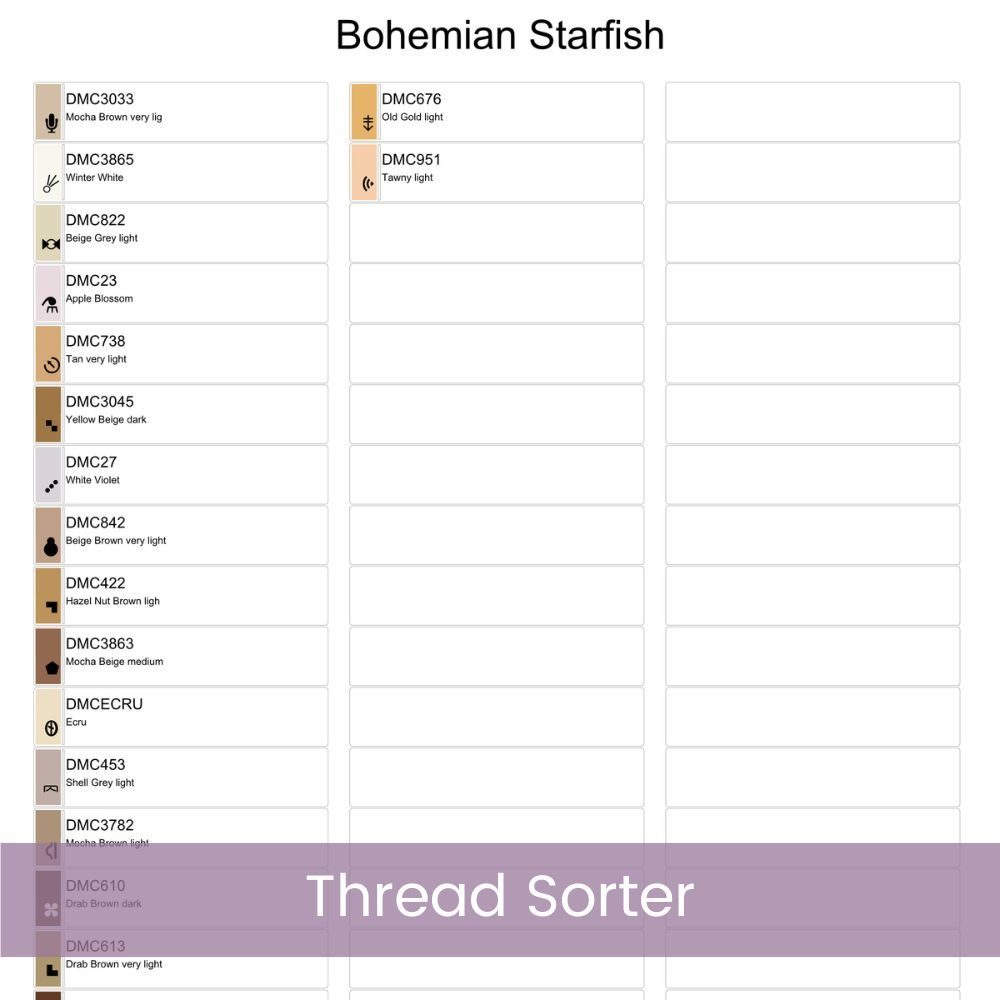 Boho Starfish Cross Stitch Pattern