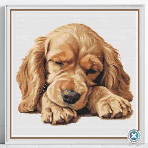 American Cocker Spaniel Cross Stitch Pattern, Dog Embroidery, Digital PDF Download, Floss Conversion