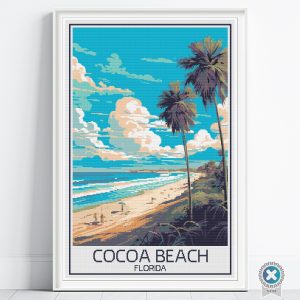 Cocoa Beach Travel Poster Pattern (Digital PDF)