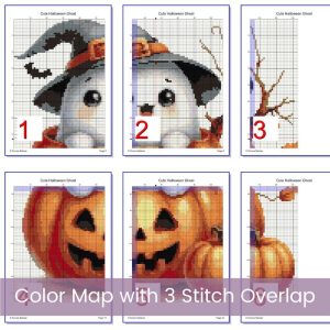 Baby Ghost Cross Stitch Pattern, Halloween Decor, Pumpkin Stitching Design, Spooky PDF, Floss Conversions