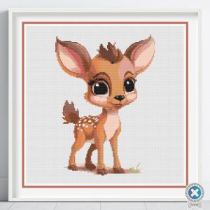 Baby Deer Fawn Cross Stitch Pattern (Digital PDF)