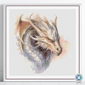 Dragon Cross Stitch Pattern, Mythical Fantasy Embroidery Home Decor Art, Instant Download, Floss Conversions