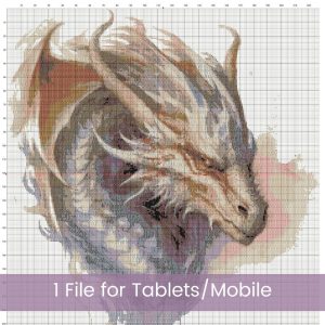 Dragon Cross Stitch Pattern, Mythical Fantasy Embroidery Home Decor Art, Instant Download, Floss Conversions