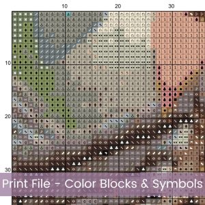 Fairytale Village Cross Stitch Pattern PDF, Whimsical Full Coverage Large Print Chart