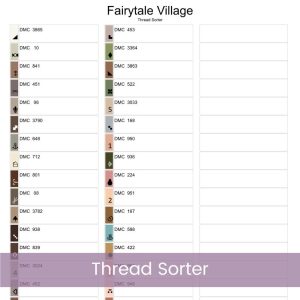 Fairytale Village Cross Stitch Pattern PDF, Whimsical Full Coverage Large Print Chart