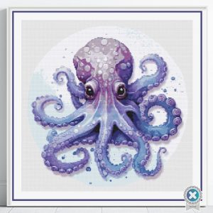 Octopus Cross Stitch Pattern, Nautical Sea Marine Ocean Animal Embroidery, Underwater Life, Floss Conversions