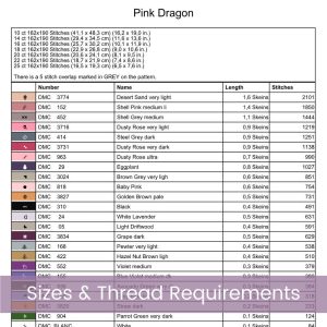 Baby Dragon Cross Stitch Pattern, Kids Fantasy Nursery Decor, Baby Shower Gift, Floss Conversion Chart