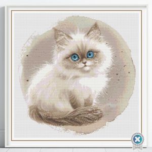 Ragdoll Kitten Cross Stitch Pattern / Kitten Digital PDF Cross Stitch Pattern Instant Download