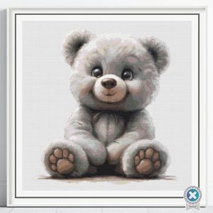 Teddy Bear Cross Stitch Pattern, Vintage Teddy PDF Instant Download, PatternKeeper, Floss Conversions