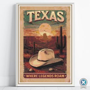 Texas Travel Poster Cross Stitch Pattern, Western Embroidery, Cowboy Decor, Full Coverage, PatternKeeper, PDF
