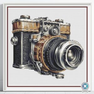 Vintage Camera Cross Stitch Pattern, Photography Embroidery, Digital Download, Pattern Keeper, Floss Conversions