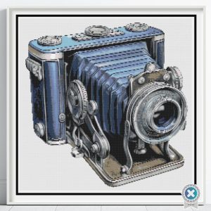 Vintage Camera Cross Stitch Pattern, Photography Embroidery, Digital Download, Pattern Keeper, Floss Conversions