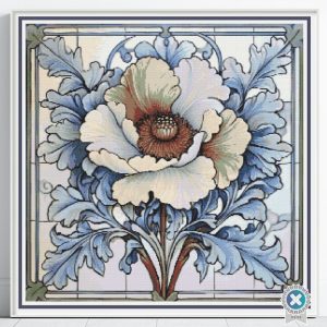 William Morris Style Flower Cross Stitch Pattern, Art Nouveau Embroidery, PDF, PatternKeeper, Floss Conversions